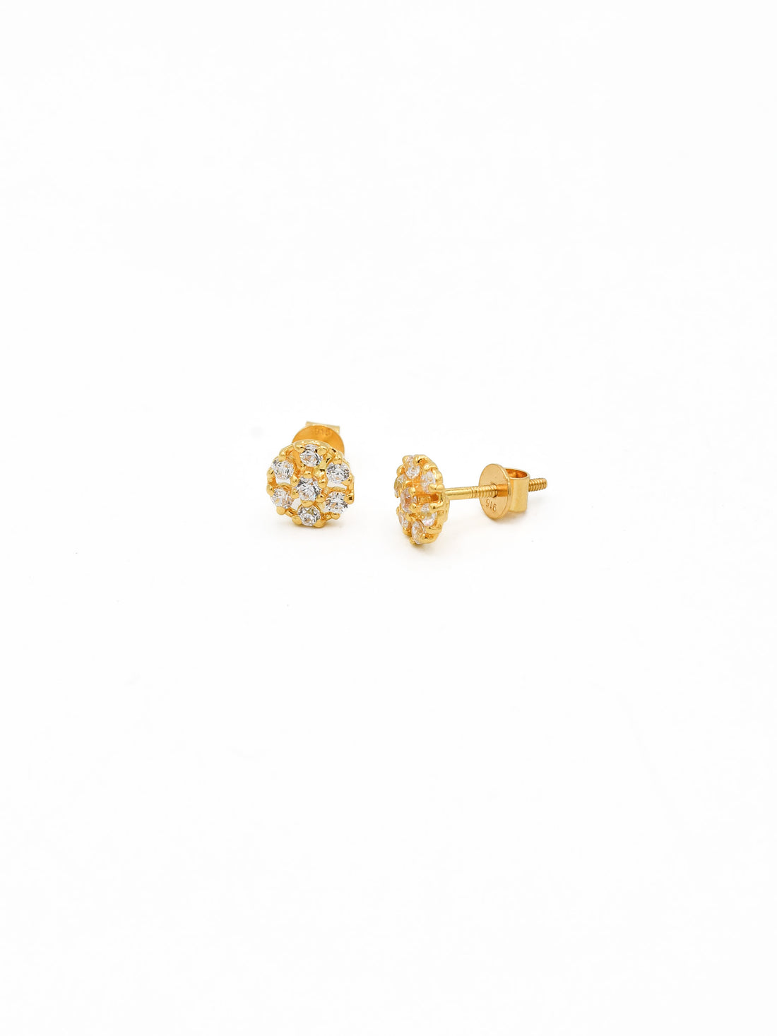 22ct Gold CZ Stud Earrings - Roop Darshan