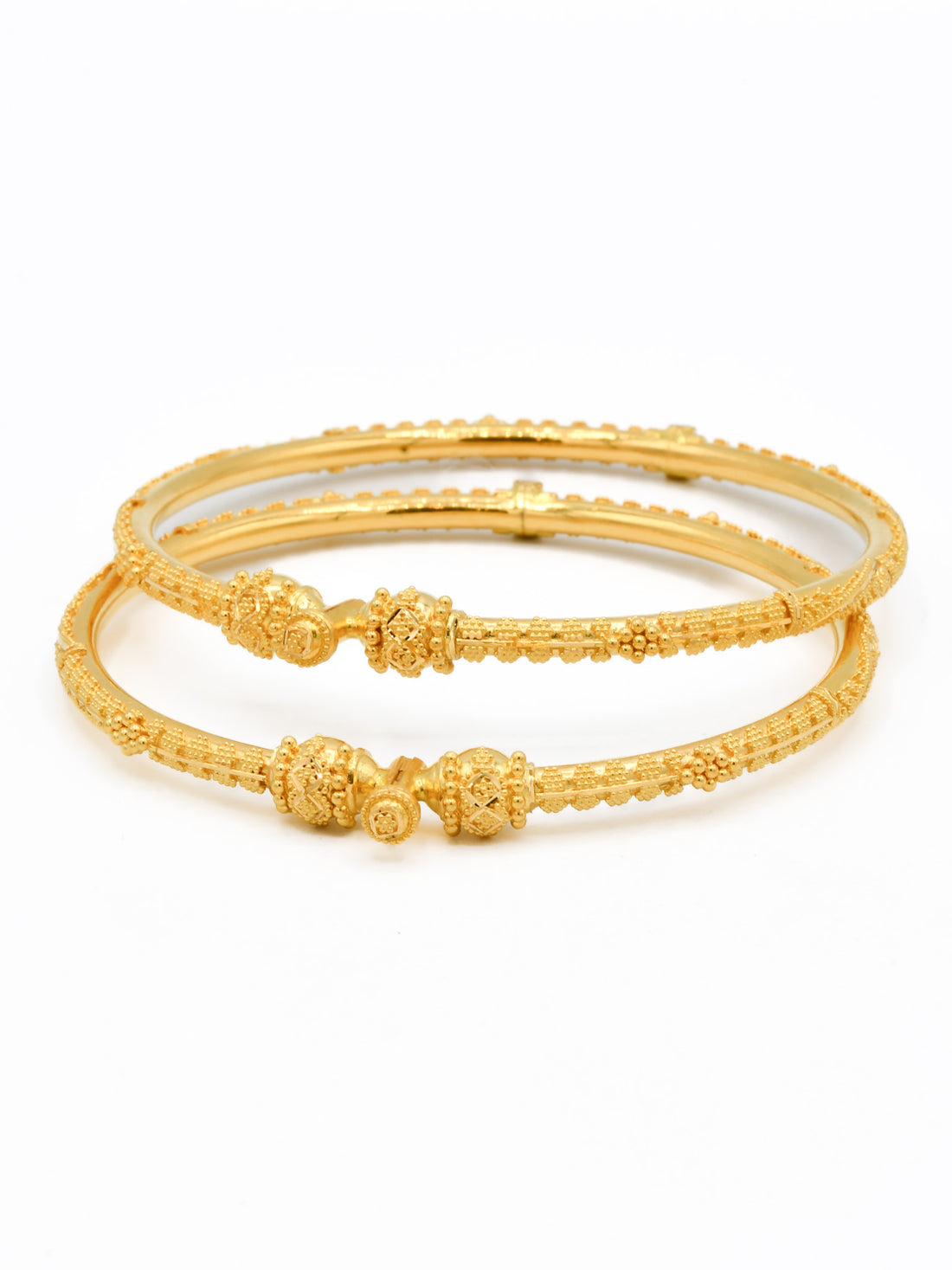 22ct Gold Filigree Screw Pair Bangle - Roop Darshan