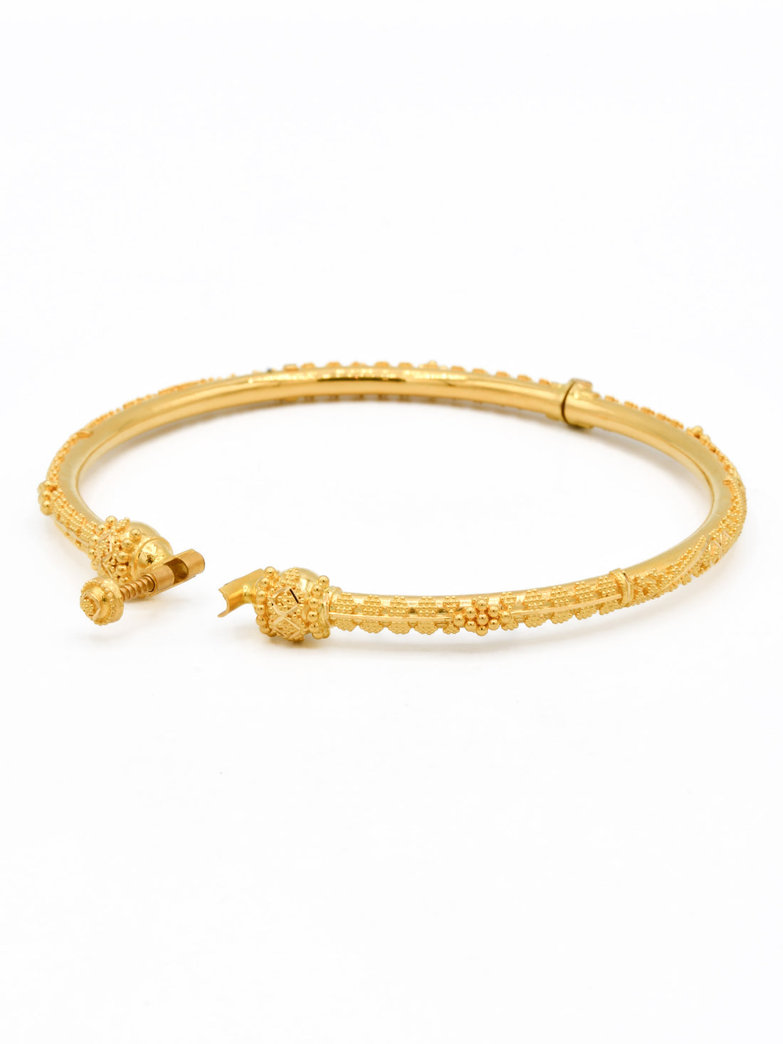 22ct Gold Filigree Screw Pair Bangle - Roop Darshan