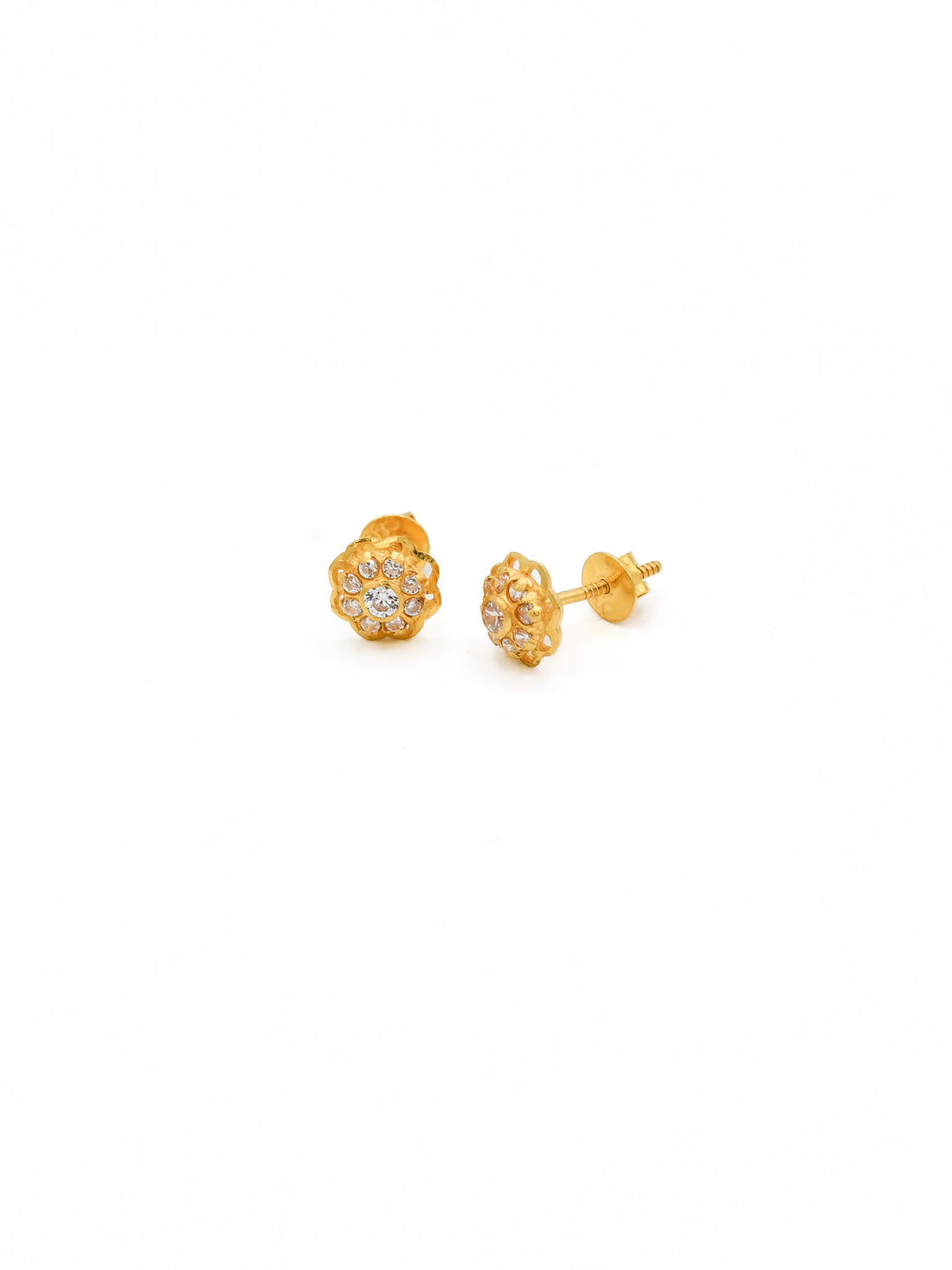 22ct Gold CZ Stud Earrings - Roop Darshan