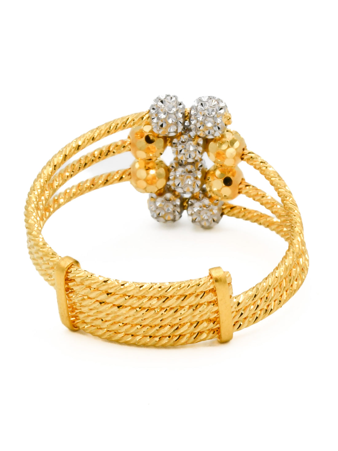 22ct Gold Two Tone Adjustable Ladies Ring - Roop Darshan