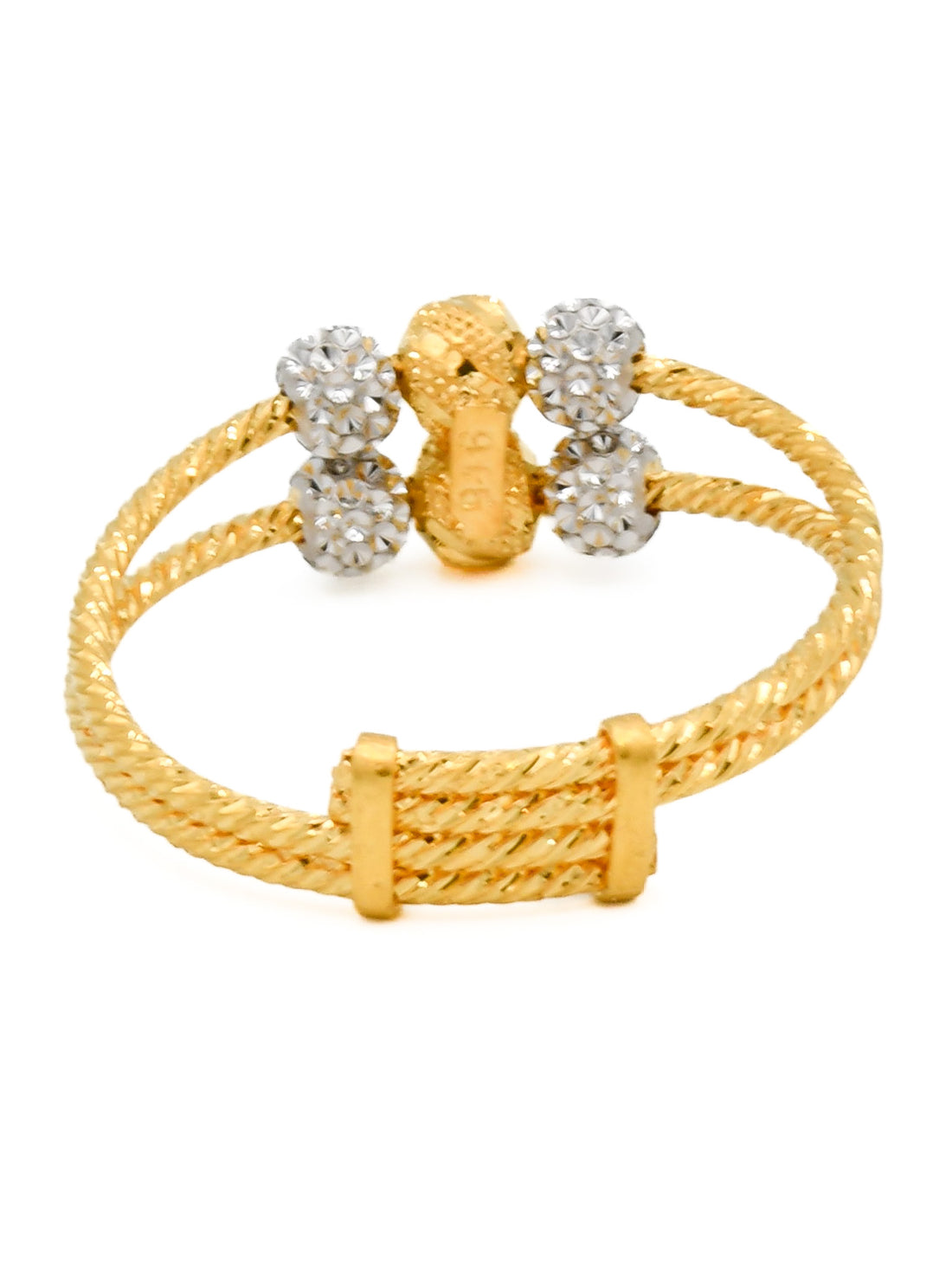 22ct Gold Two Tone Adjustable Ladies Ring - Roop Darshan