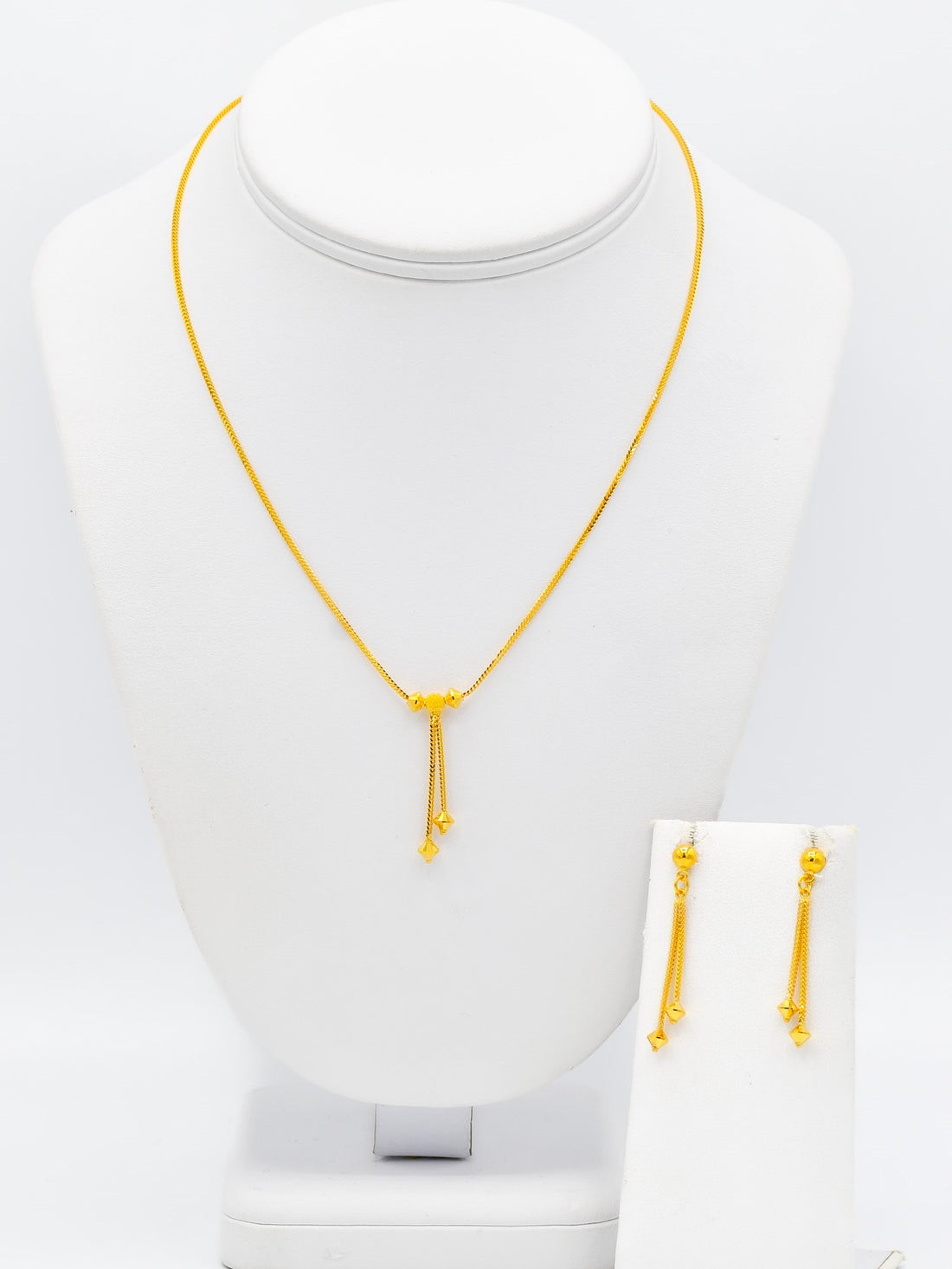 22ct Gold Ball Necklace Set - Roop Darshan