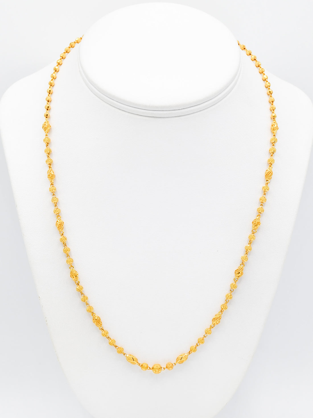 22ct Gold Ball Mala Fancy Chain - Roop Darshan