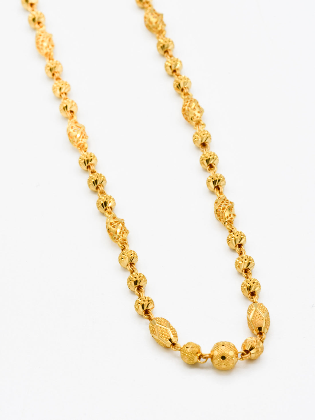 22ct Gold Ball Mala Fancy Chain - Roop Darshan