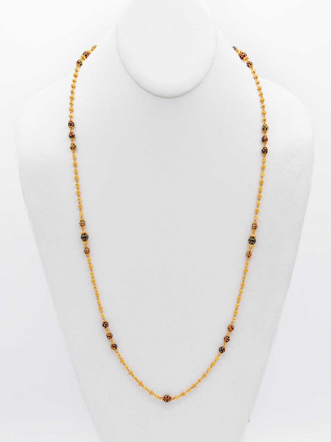 22ct Gold Mina Ball Long Fancy Chain - Roop Darshan