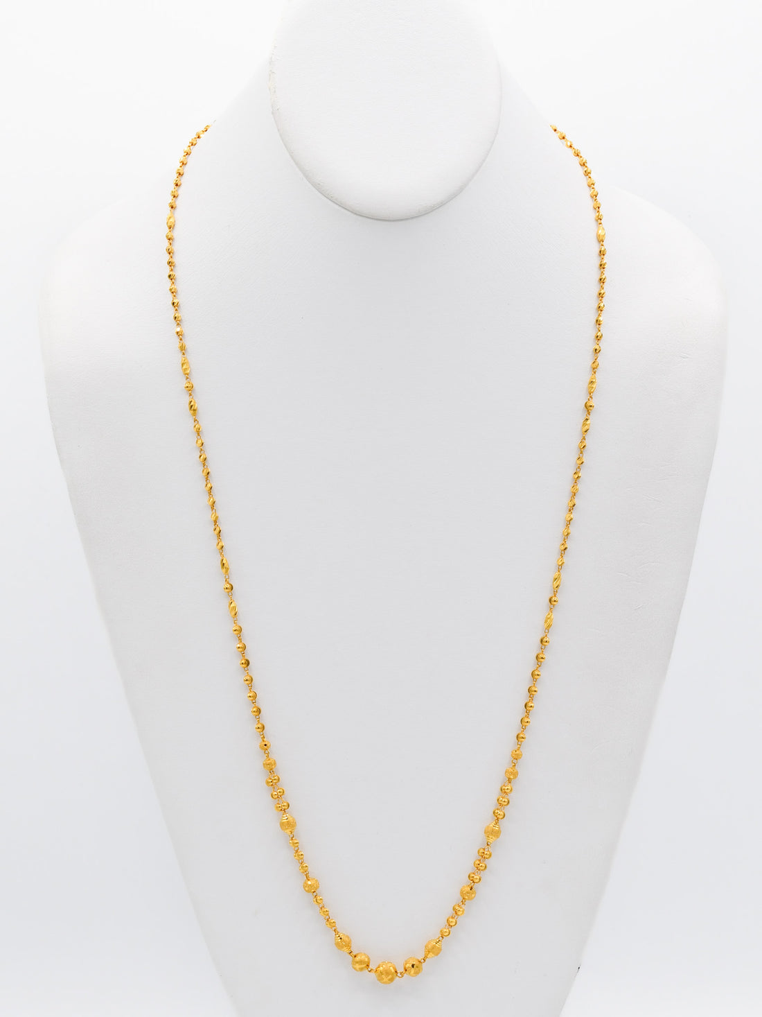 22ct Gold Ball Long Fancy Chain - Roop Darshan