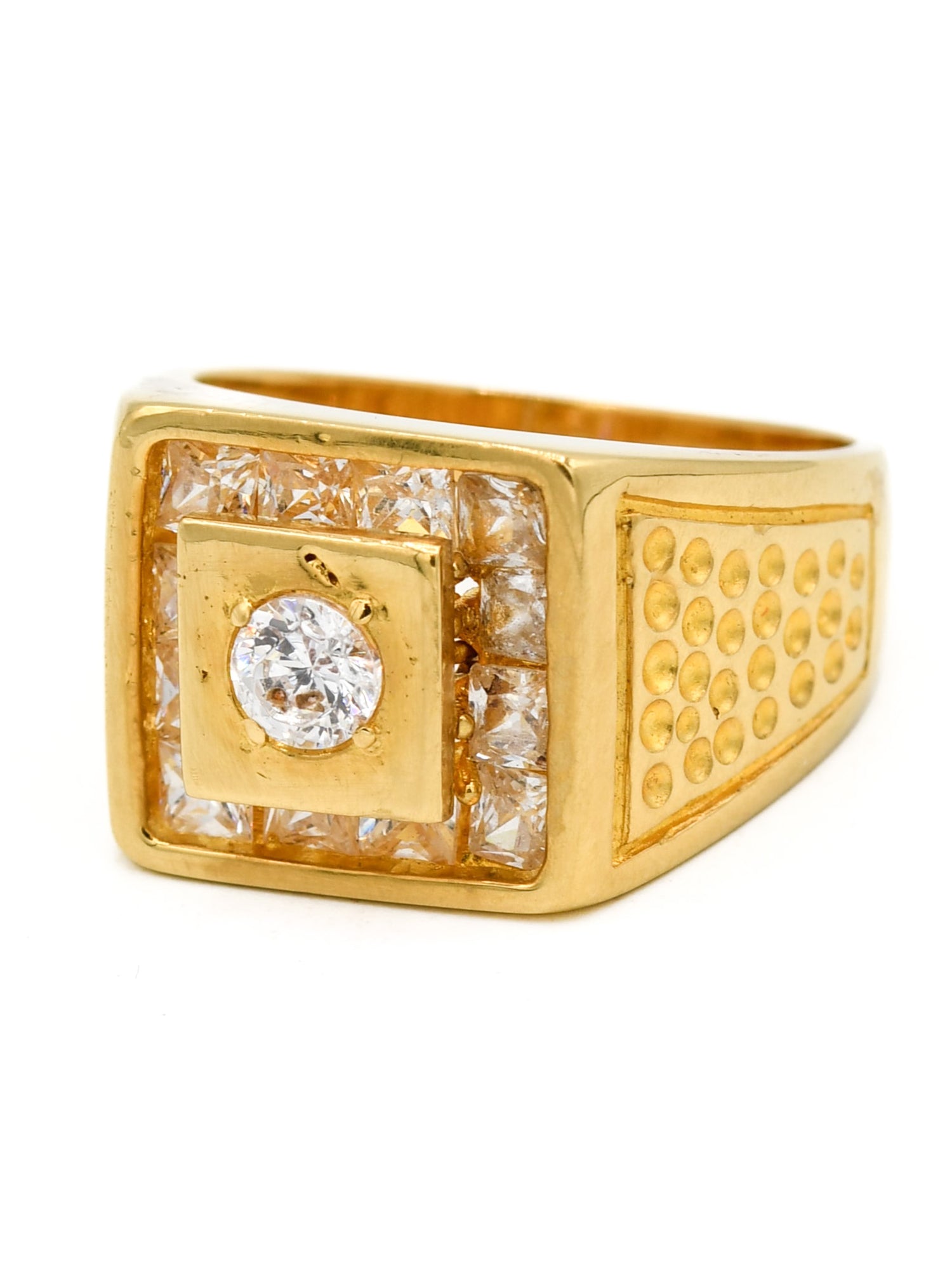 22ct Gold CZ Mens Ring - Roop Darshan