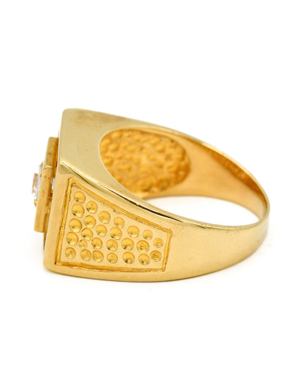 22ct Gold CZ Mens Ring - Roop Darshan