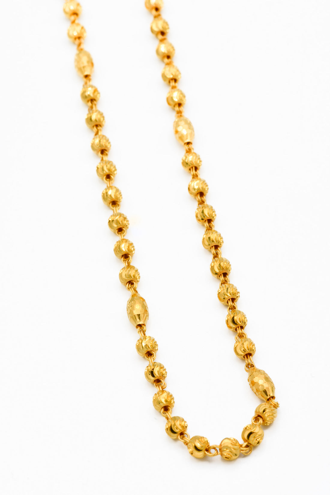 22ct Gold Ball Long Fancy Chain - Roop Darshan