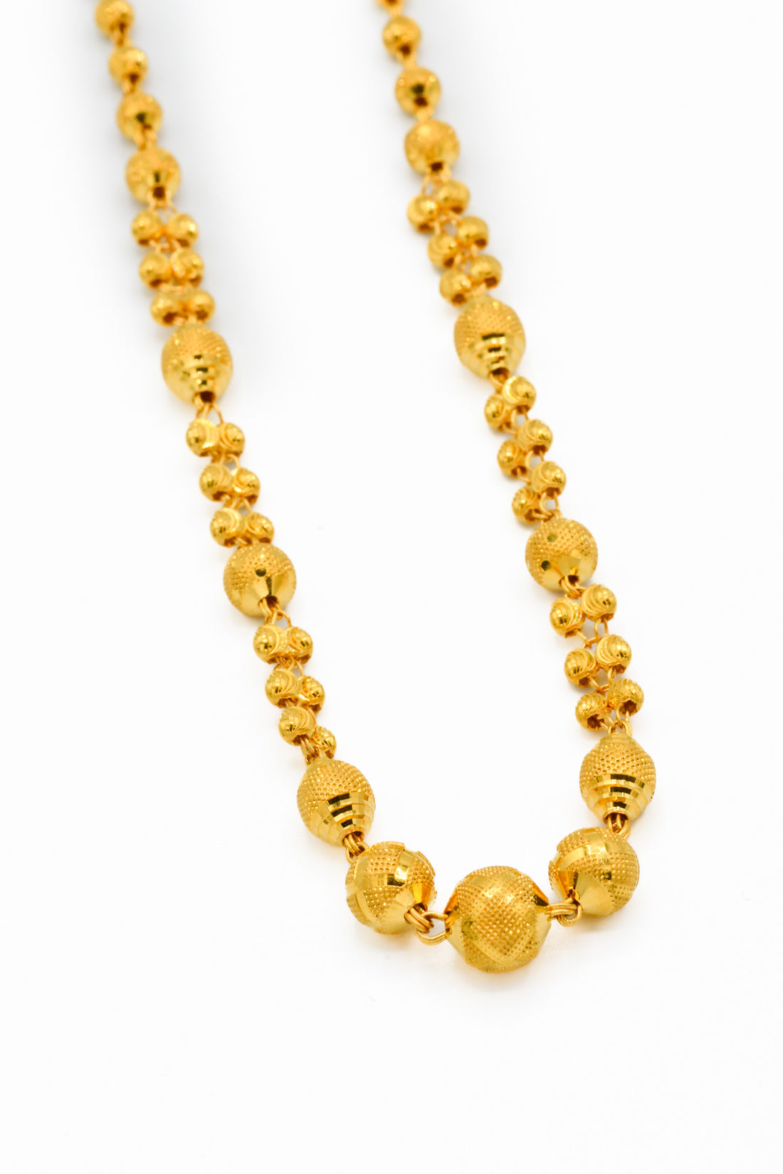 22ct Gold Ball Long Fancy Chain - Roop Darshan