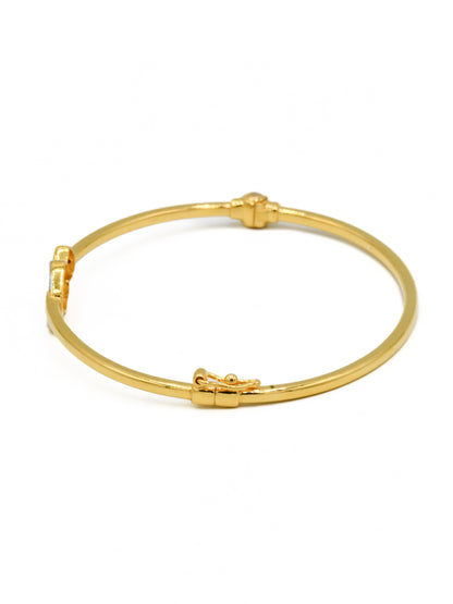 22ct Gold Two Tone Heart Ladies Bangle