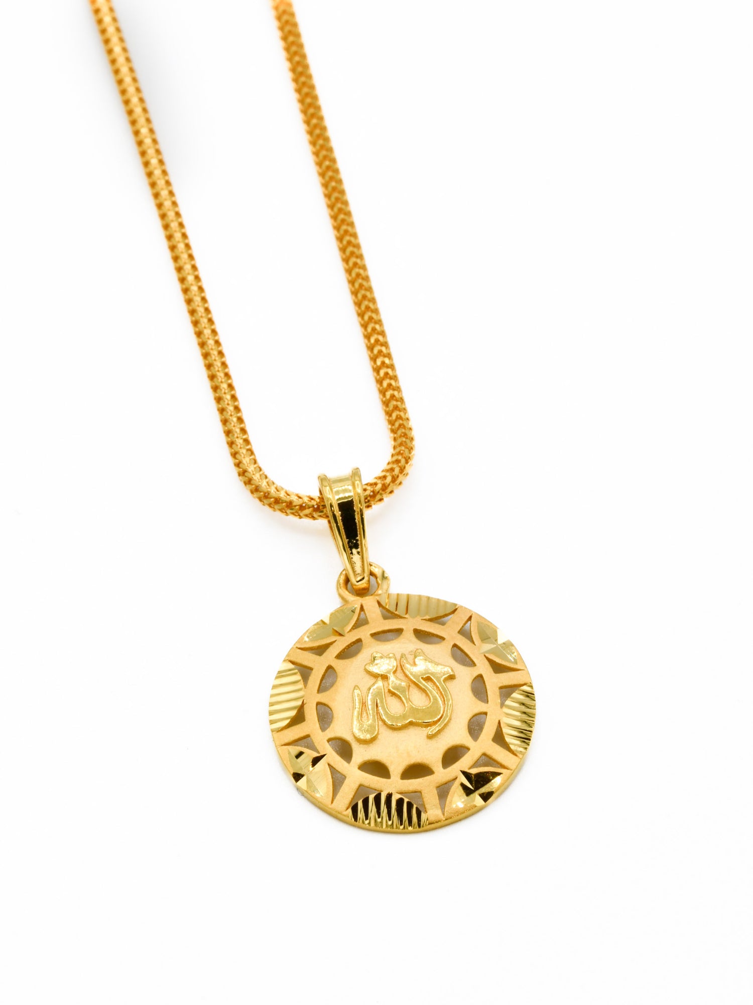 22ct Gold Round Allah Pendant - Roop Darshan
