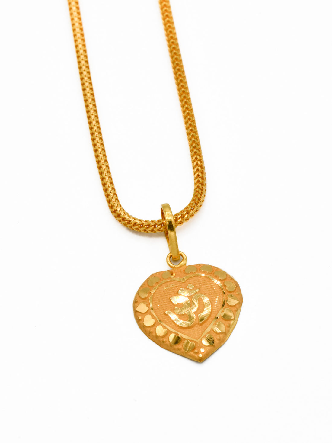22ct Gold Om Heart Pendant - Roop Darshan