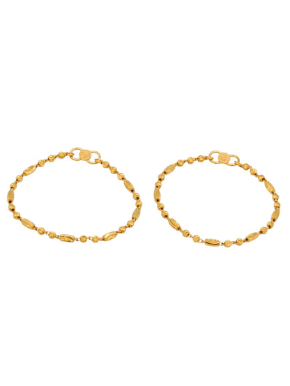 22ct Gold Ball Pair Baby Bracelet