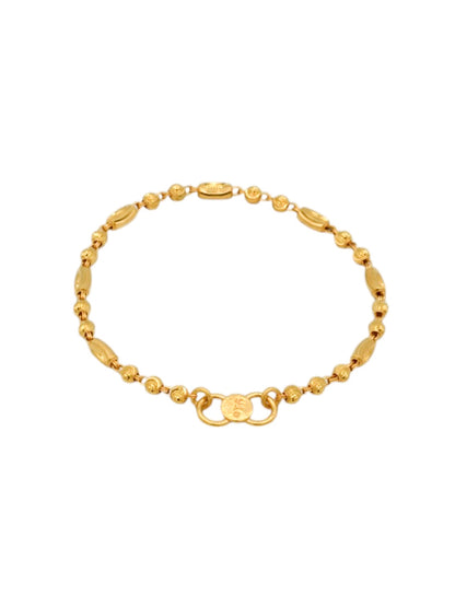 22ct Gold Ball Pair Baby Bracelet