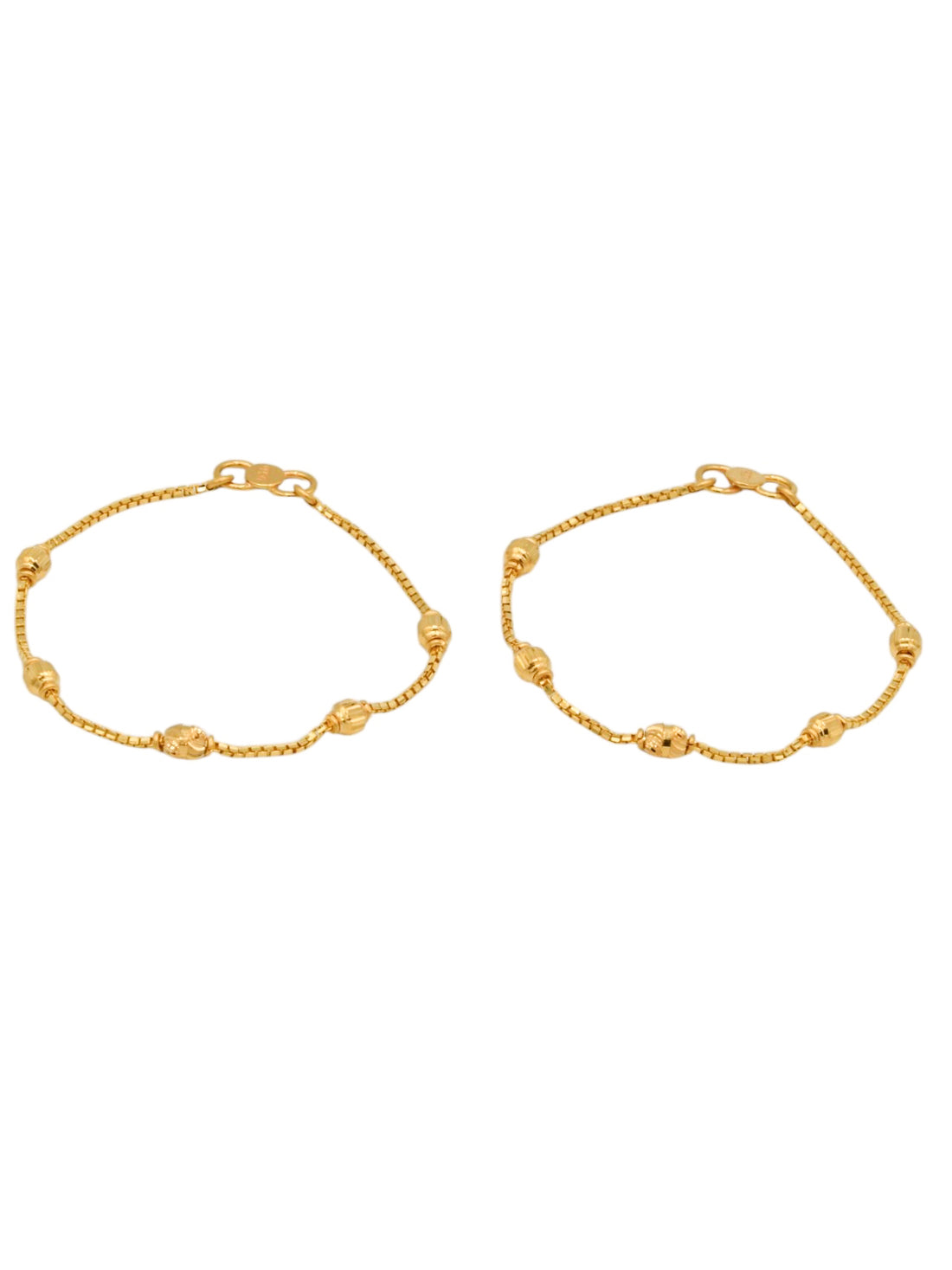 22ct Gold Ball Pair Baby Bracelet