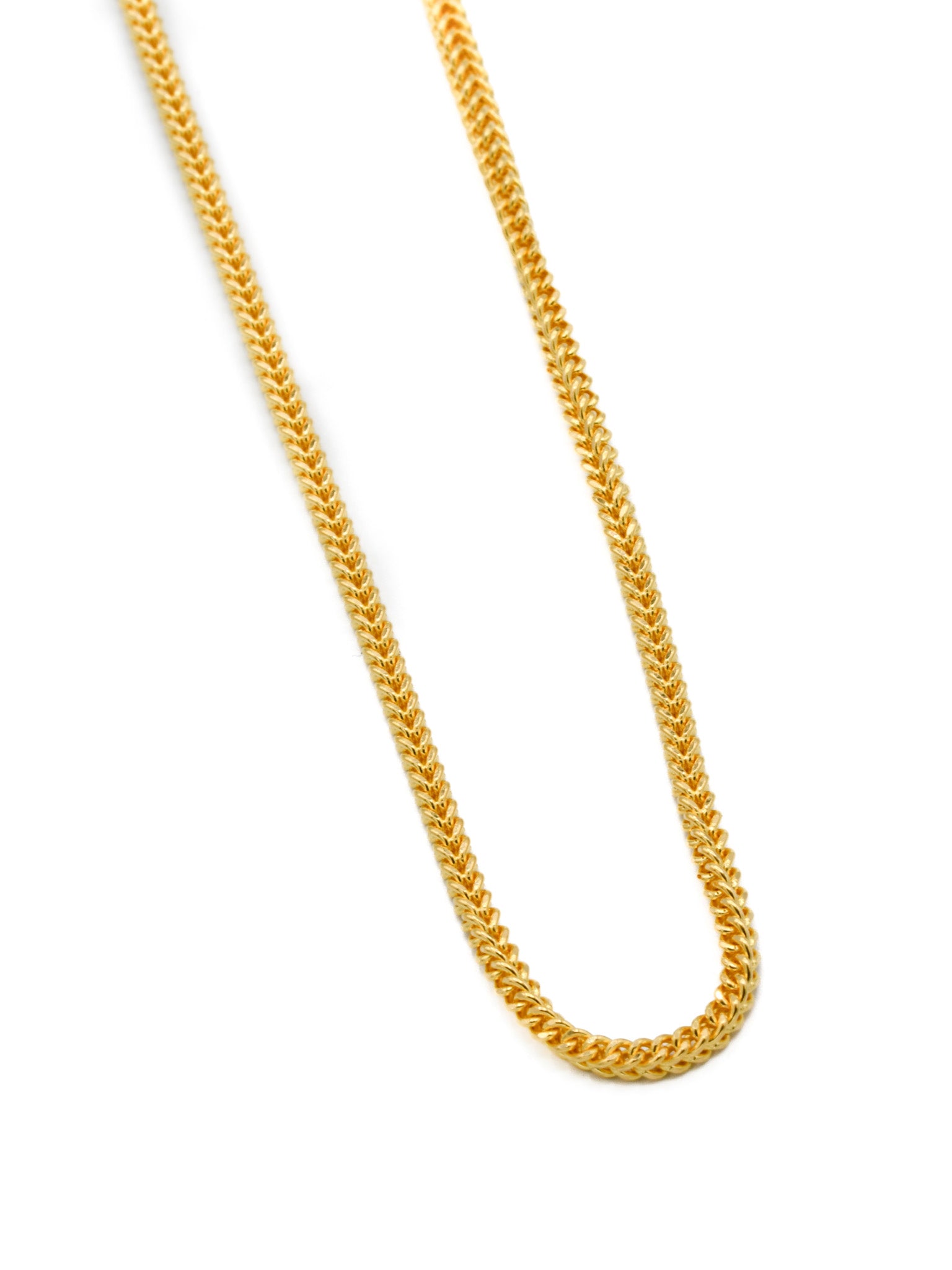 22ct Gold Hollow Fox Tail Chain - 40 cm - Roop Darshan