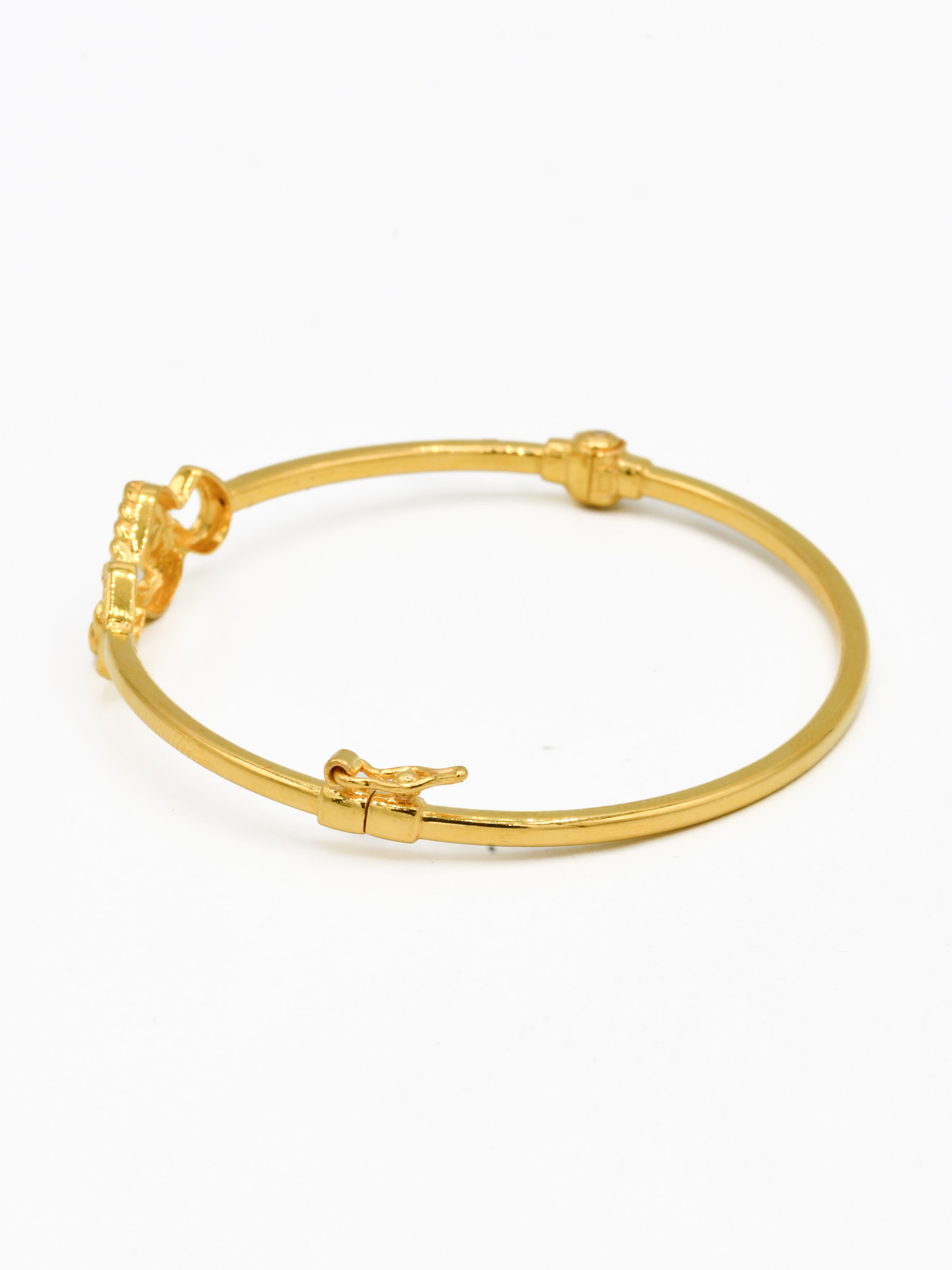 22ct Gold Heart 1 Piece Ladies Bangle