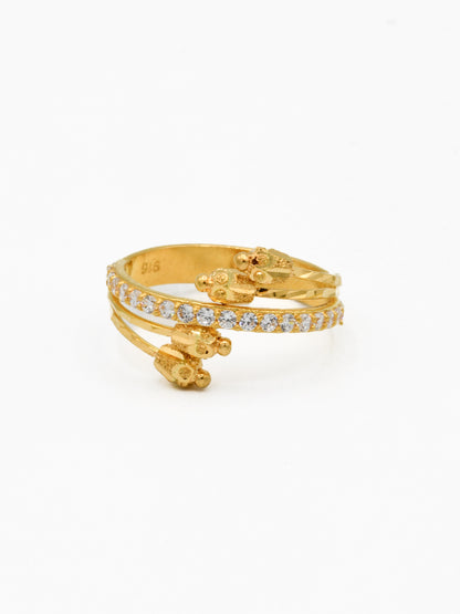 22ct Gold CZ Ladies Ring