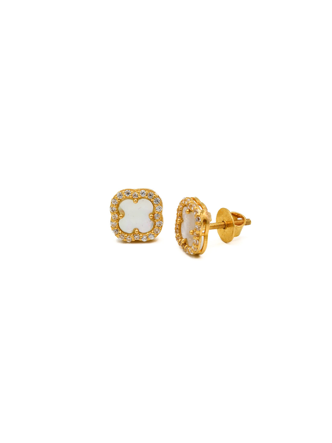 22ct Gold CZ Stud Earring - Roop Darshan