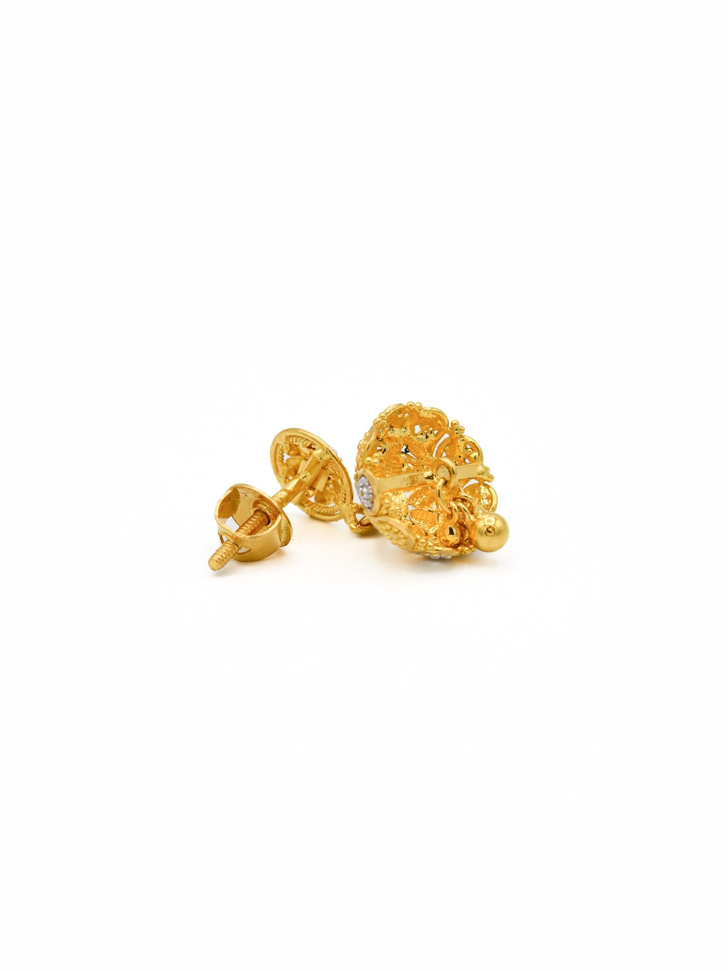 22ct Gold Two Tone Jhumki Earrings
