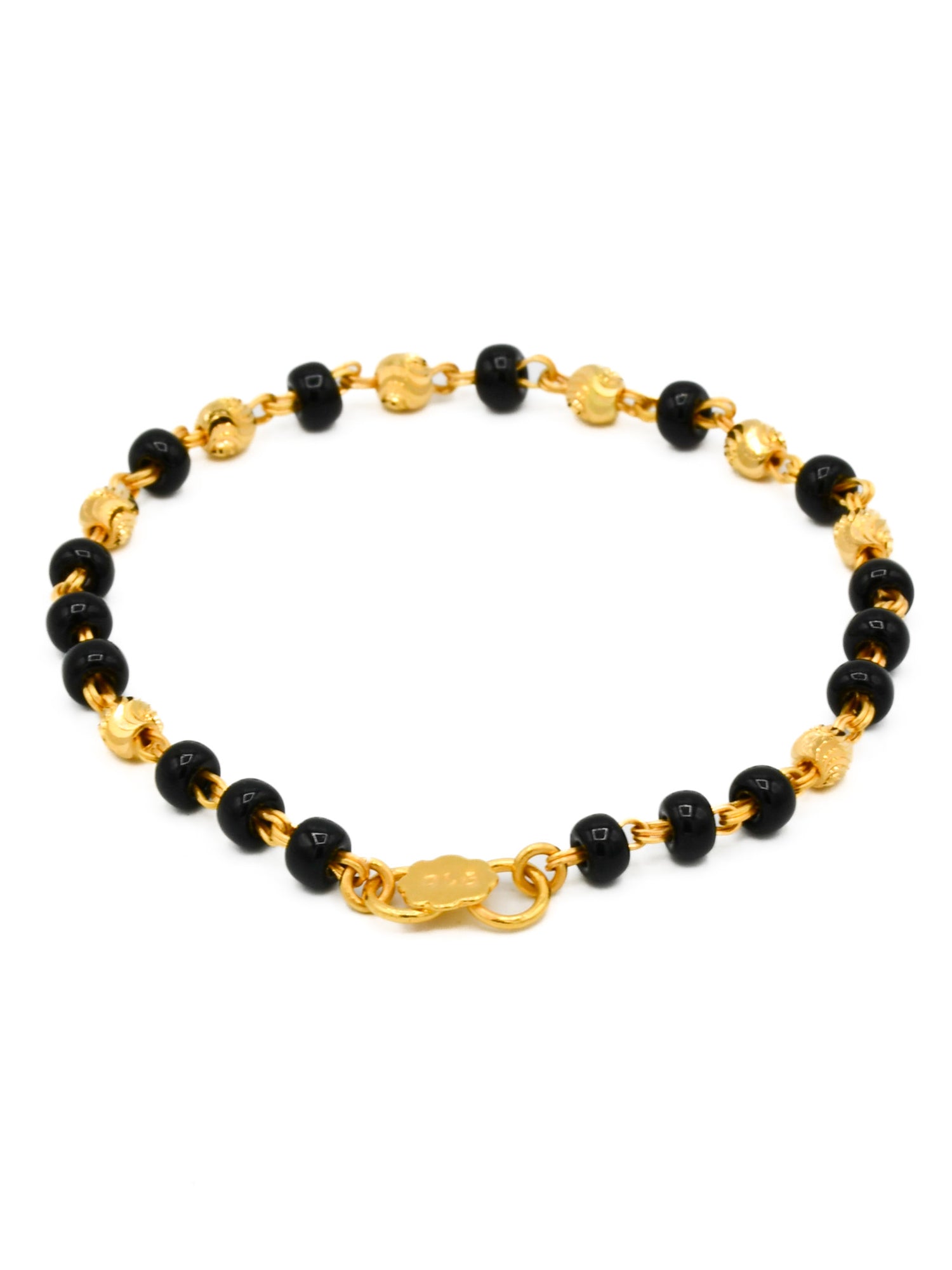 22ct Gold Black Beads Pair Baby Bracelet - Roop Darshan