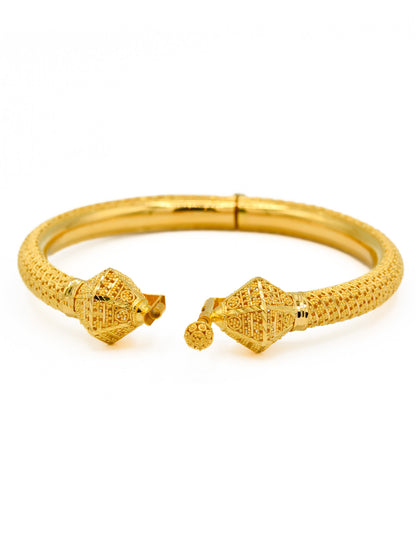 22ct Gold Filigree Screw Pair Bangle - Roop Darshan