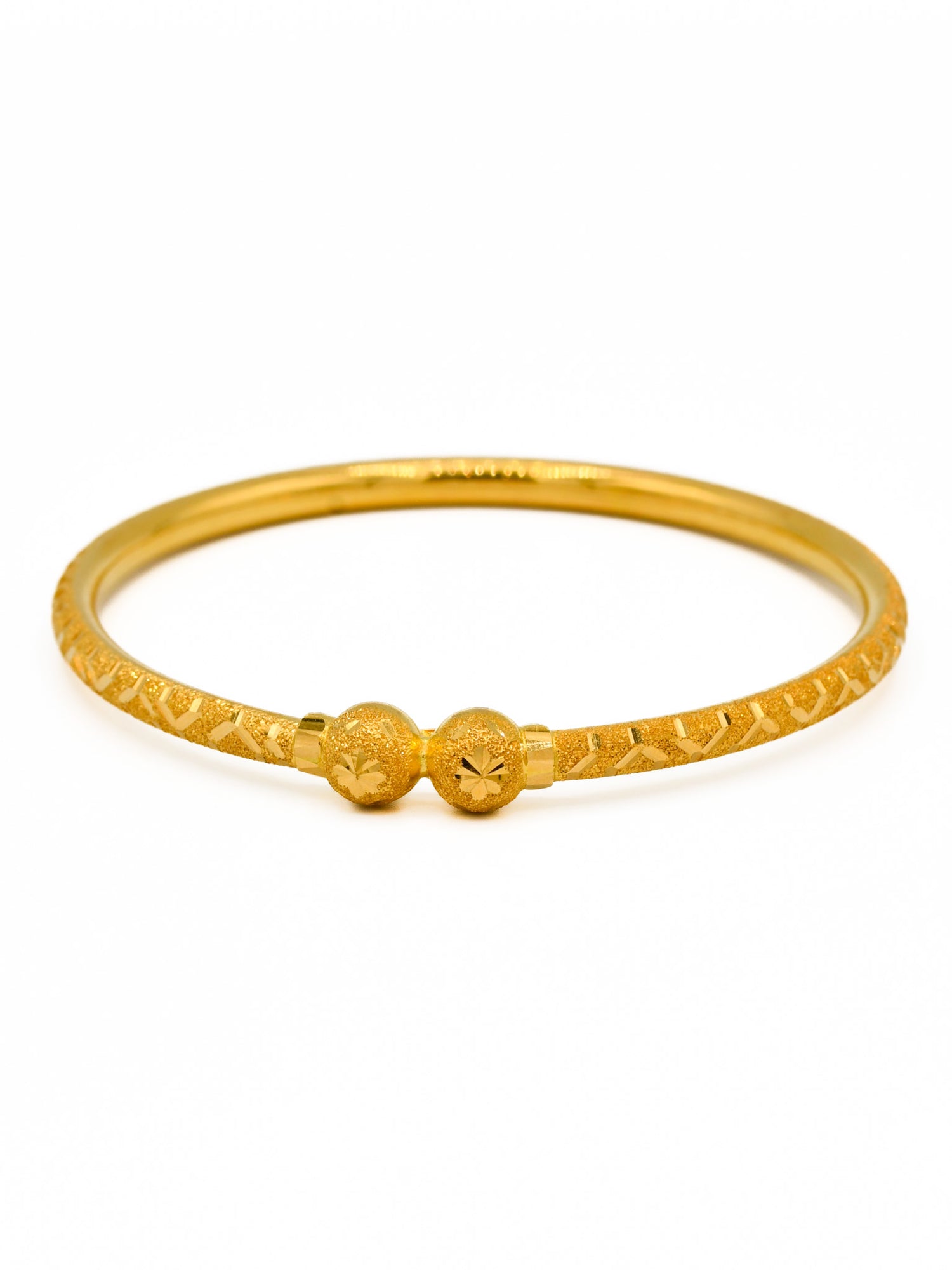 22ct Gold Sand Blast Design Pair Bangle - Roop Darshan
