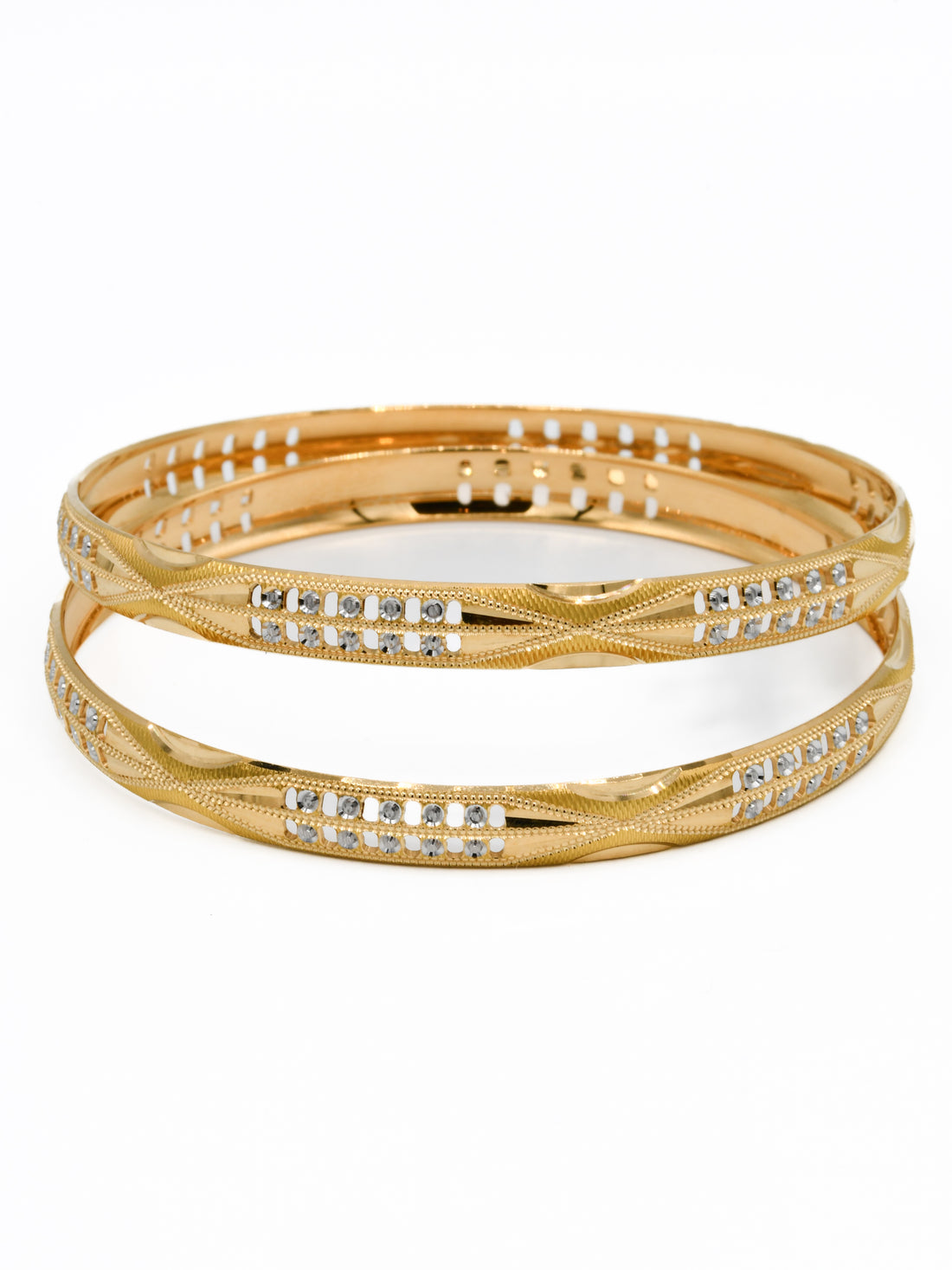 22ct Gold Two Tone Pair Bangle