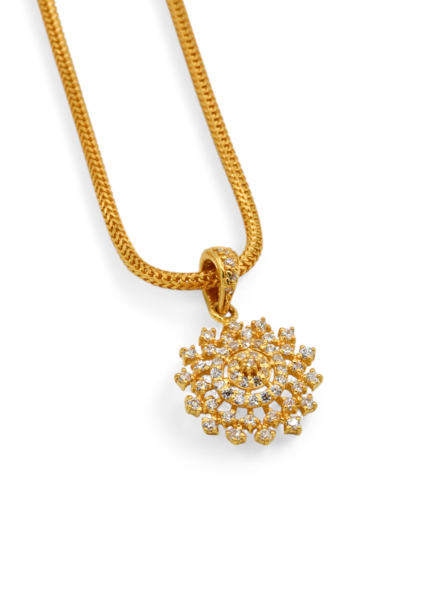 22ct Gold CZ Pendant Set - Roop Darshan