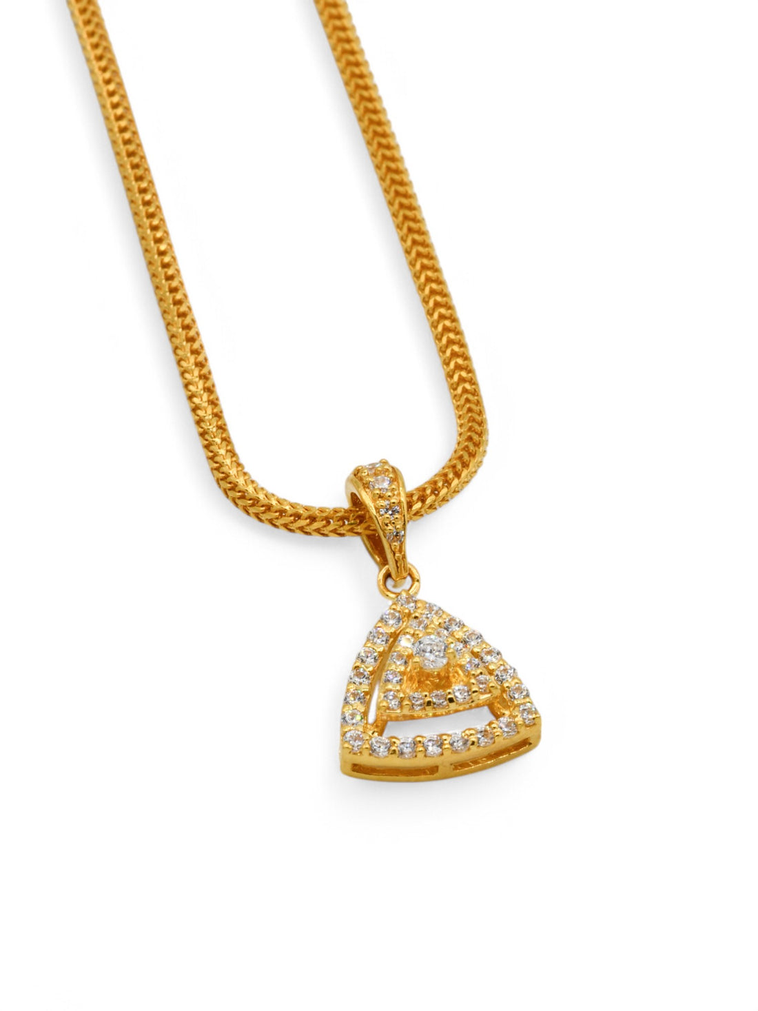 22ct Gold CZ Pendant Set