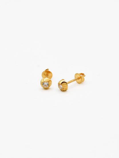 22ct Gold CZ Stud Earrings - Roop Darshan