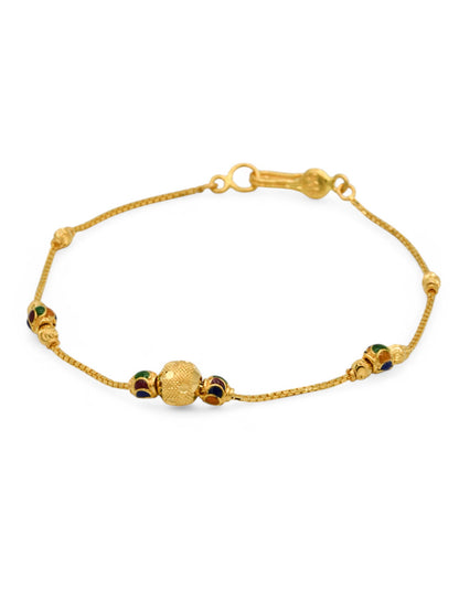 22ct Gold Minakari Ball Bracelet