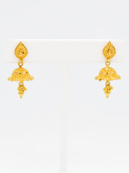 22ct Gold Jhumki Earrings - Roop Darshan