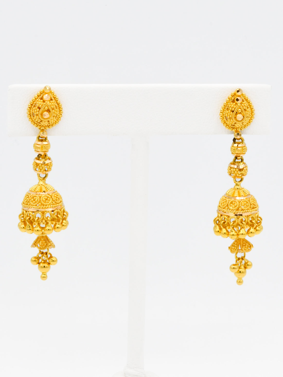 22ct Gold Jhumki Earrings - Roop Darshan