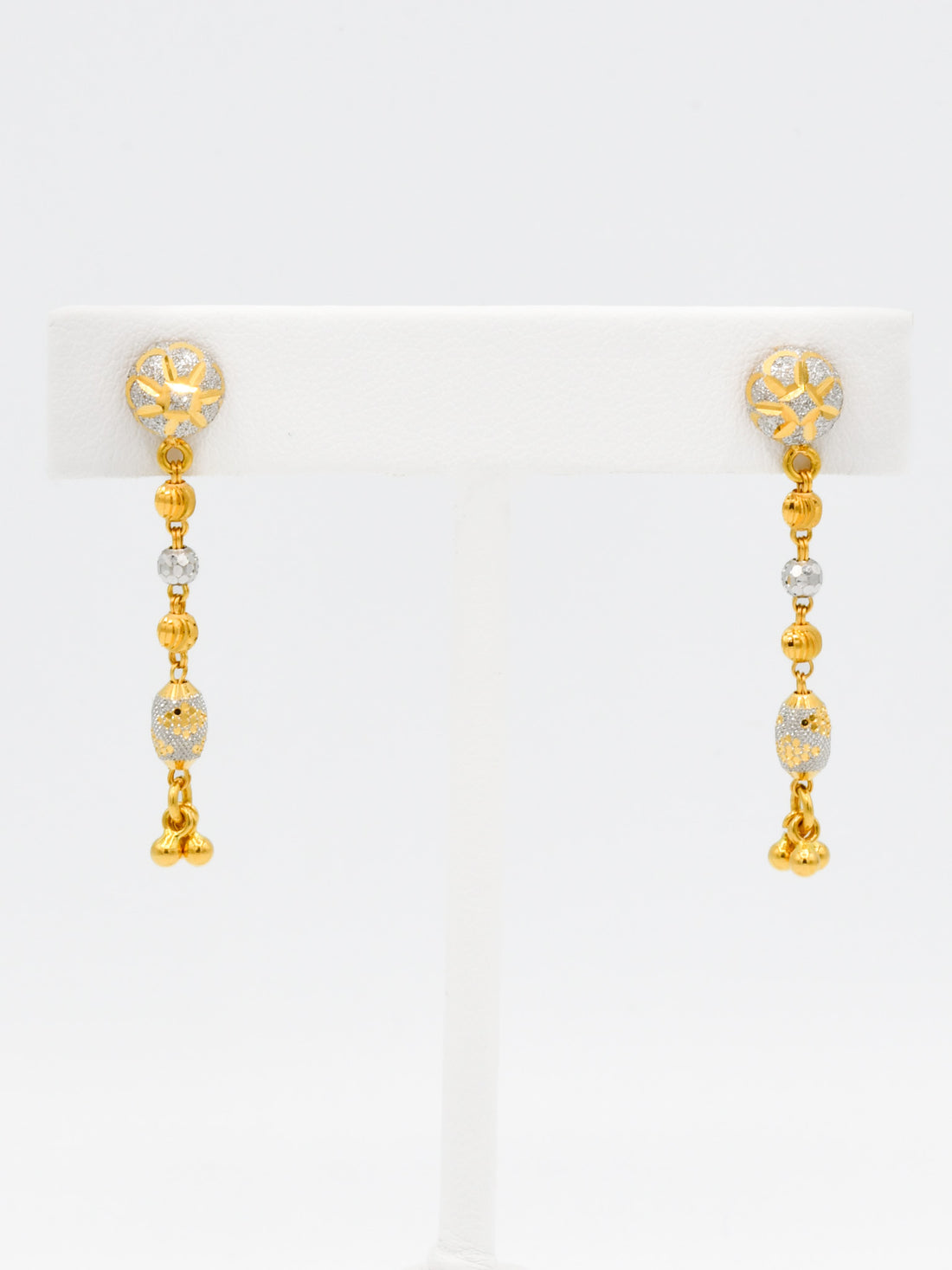 22ct Gold Two Tone Earrings - Roop Darshan