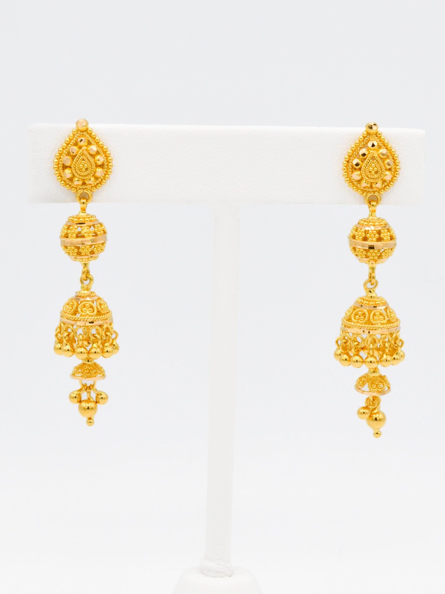 22ct Gold Jhumki Earrings - Roop Darshan