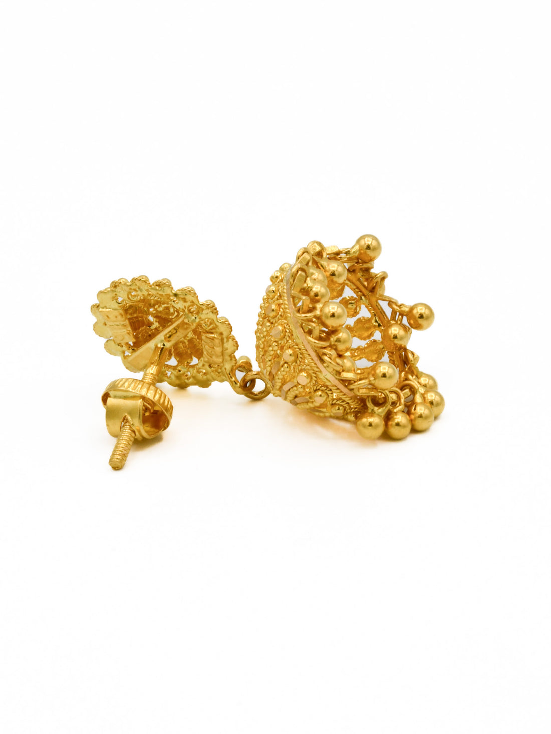 22ct Gold Jhumki Earrings - Roop Darshan