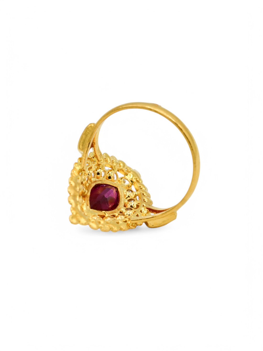 22ct Gold Pink CZ Ladies Ring
