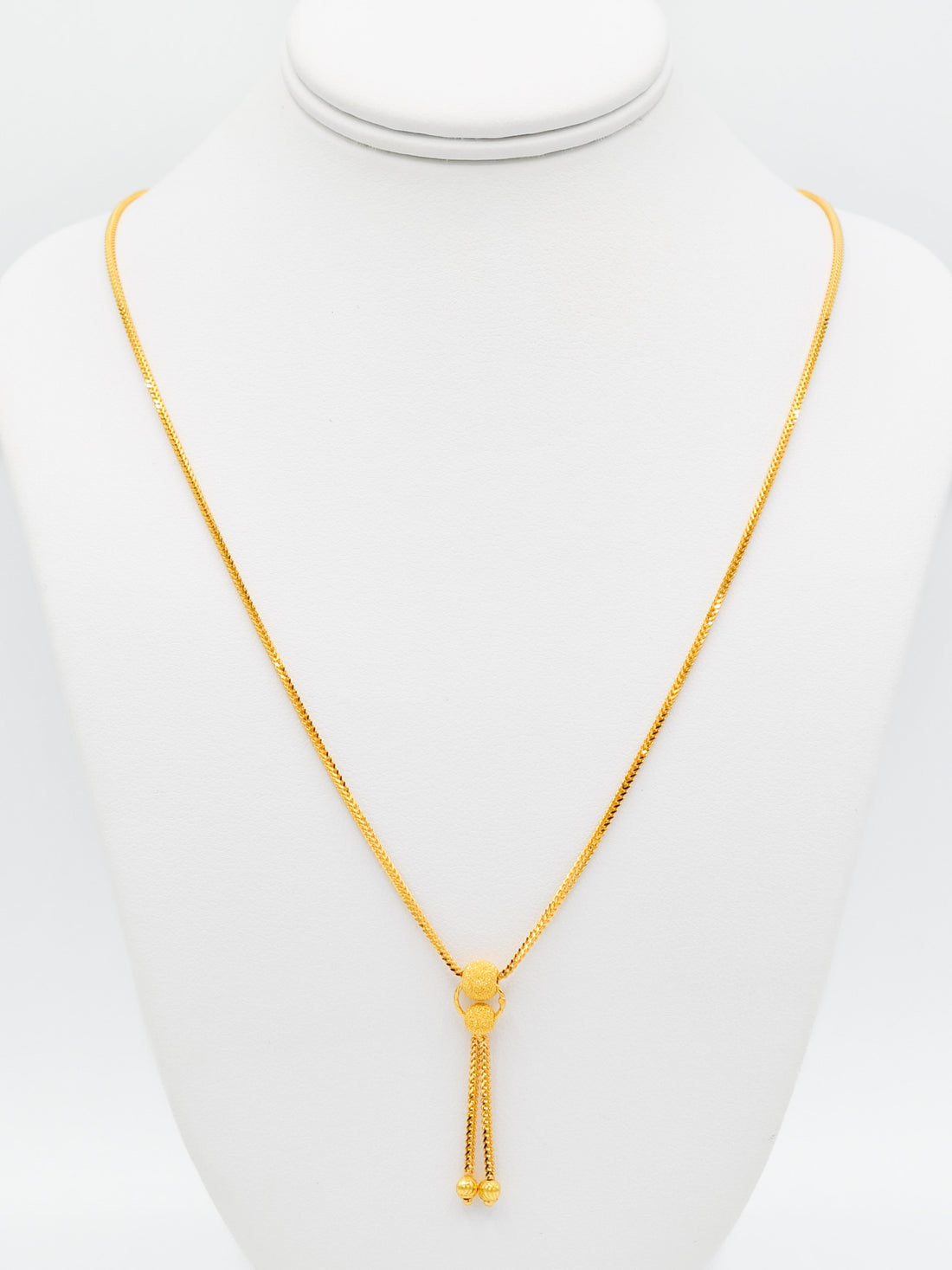 22ct Gold Ball Necklace Set - Roop Darshan