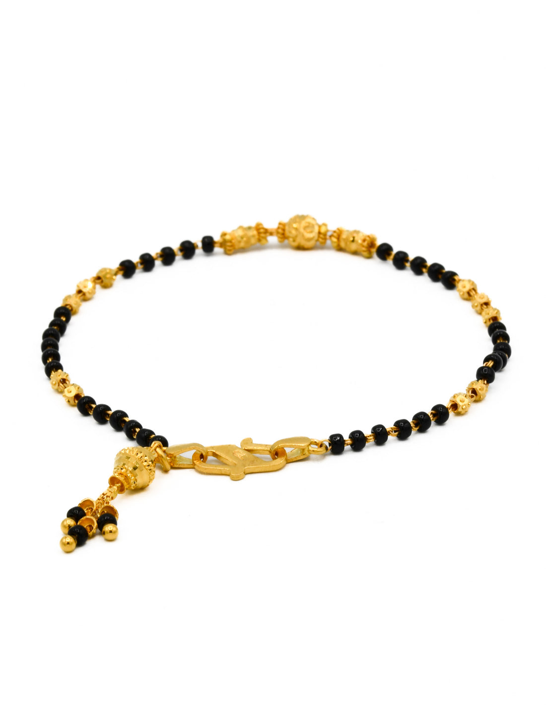 22ct Gold Ball Black Beads Ladies Bracelet