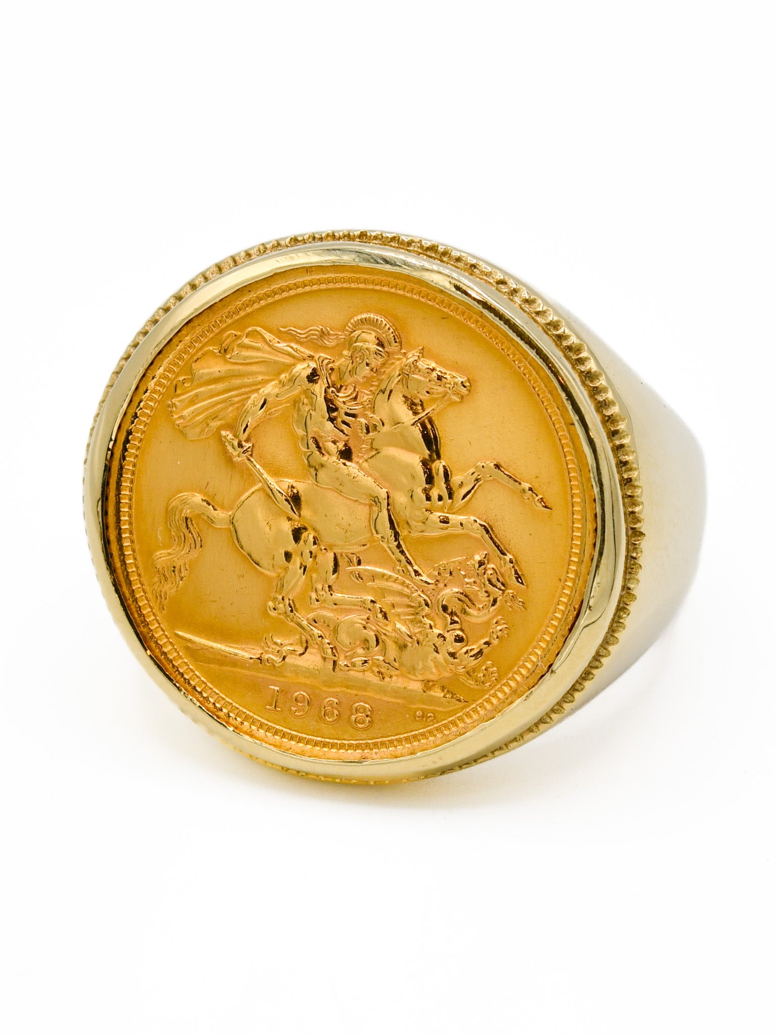 9ct Gold Ring with 22ct Full Sovereign - Roop Darshan