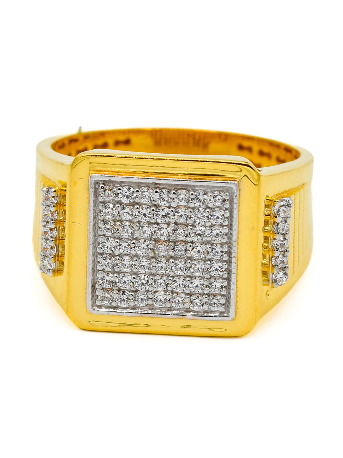 22ct Gold CZ Hollow Mens Ring