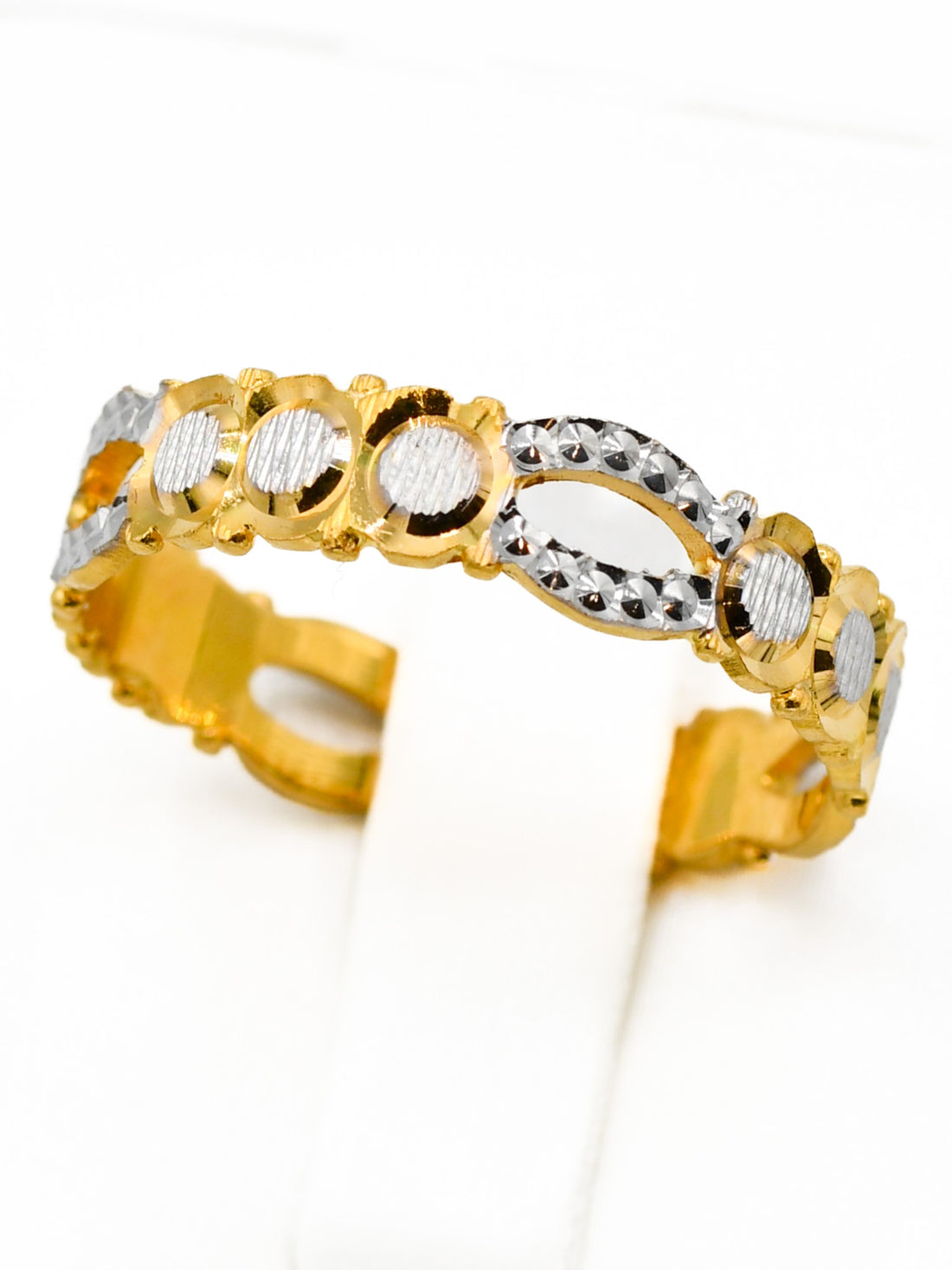 22ct Gold Two Tone Band Ring - Roop Darshan