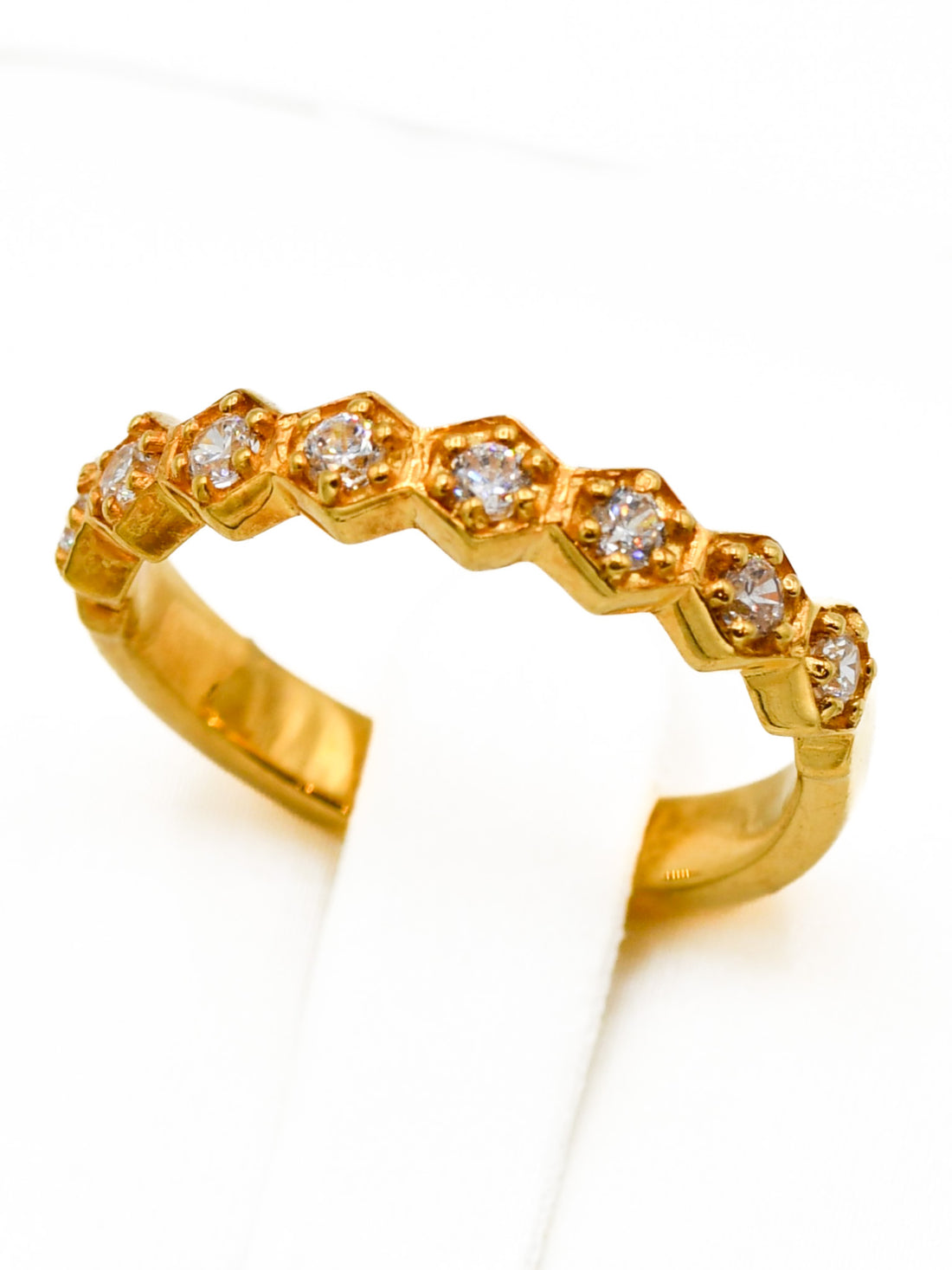 22ct Gold CZ Ladies Band Ring