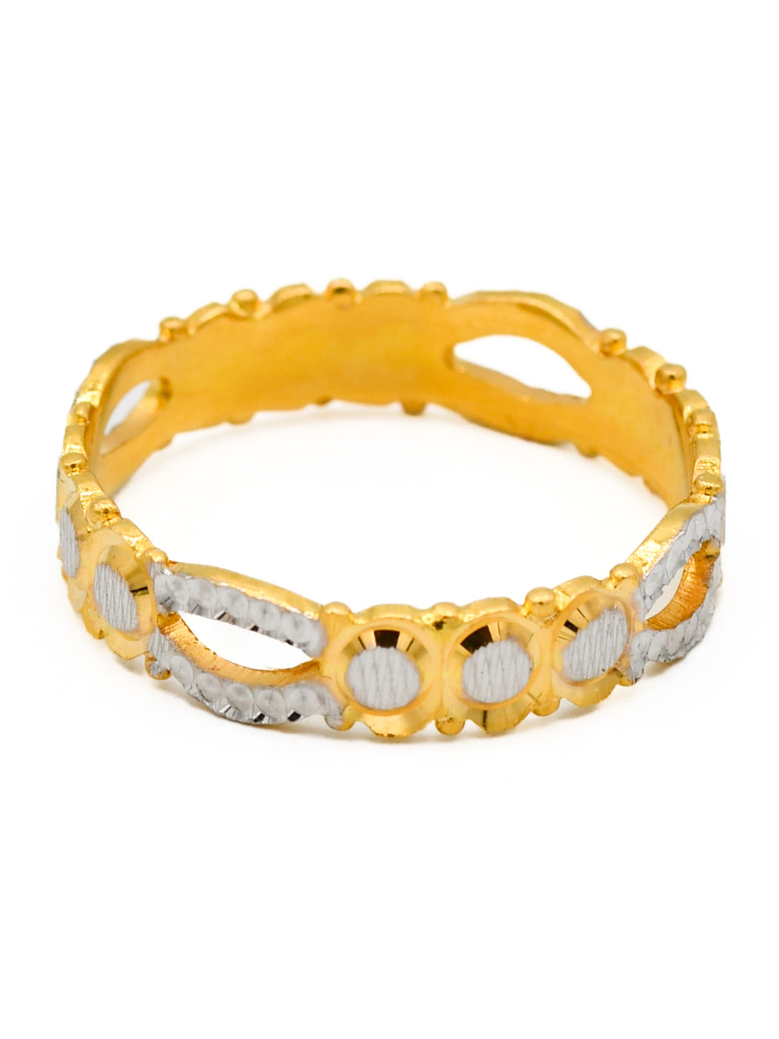 22ct Gold Two Tone Band Ring - Roop Darshan