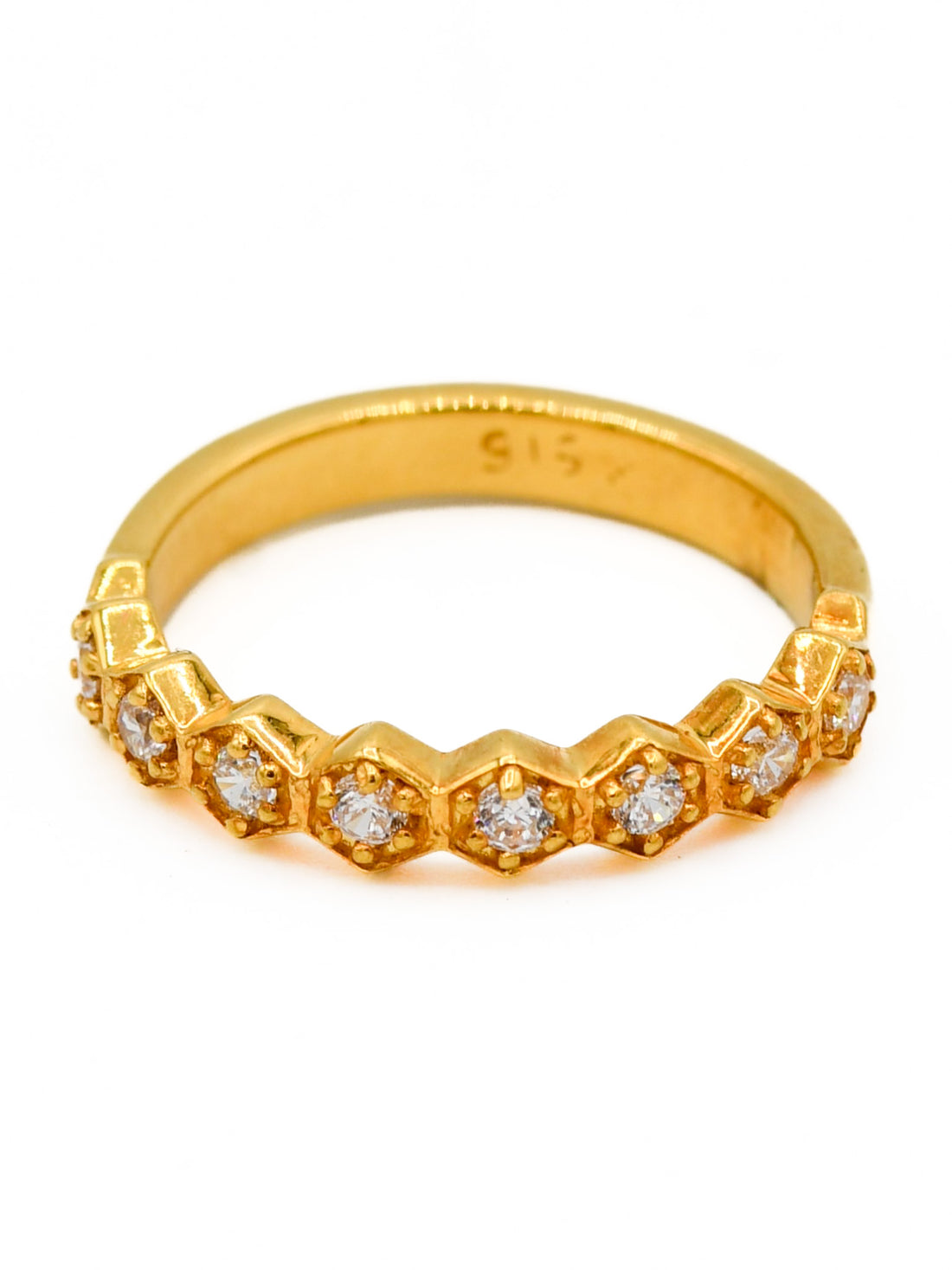 22ct Gold CZ Ladies Band Ring