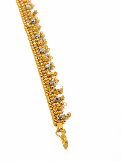 22ct Gold Two Tone Ball Ladies Bracelet - Roop Darshan