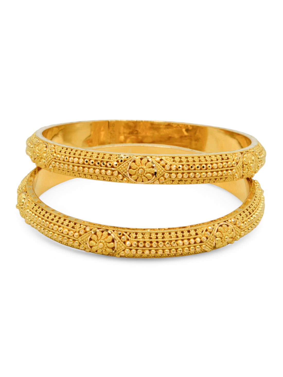 22ct Gold Filigree Pair Bangle
